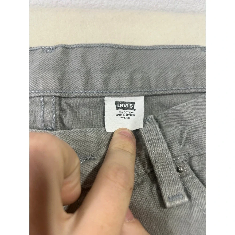 Levis 501 Original Fit Grey Denim Jeans Mens Straight Leg Button Fly 100 Cotton